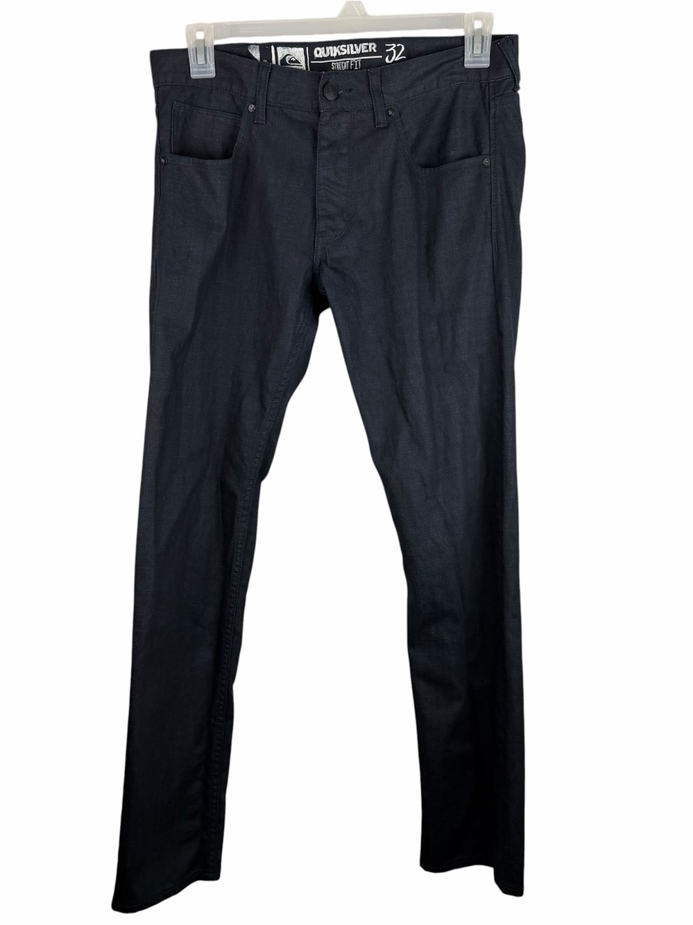 Quiksilver |  Black Slim Straight Coated Cotton Jeans